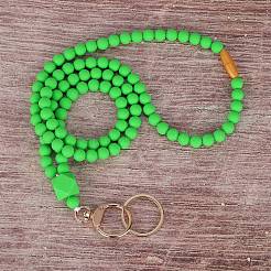 Силиконовые шейные ремни для удостоверений личности с бисером&nbsp;NJEW-SW00025-10