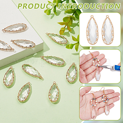 10шт стеклянные подвески GLAA-BC0001-36