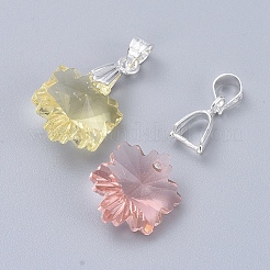 真鍮のアイスピックピンチベイル  ニッケルフリー  銀色のメッキ  10.67x5.93x3.04mm  穴：4.13mm  ピン：0.84mm&nbsp;X-IFIN-KK10-S