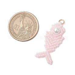 Подвески в виде рыбок из стеклянных бусин&nbsp;PALLOY-MZ00666-01