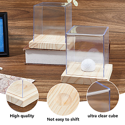 Акриловые бейсбольные витрины с деревянным основанием ODIS-WH0081-16