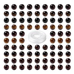 100шт 8мм натуральный тигровый глаз круглые бусины&nbsp;DIY-LS0002-38