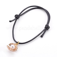 Braccialetti con ciondoli in poliestere cerato coreano ecologico regolabili&nbsp;BJEW-JB03985-M