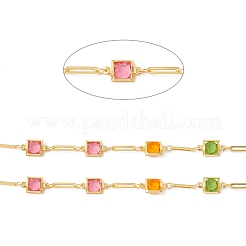 Цепочка из латуни с овальными и квадратными звеньями ручной работы CHC-E025-42G