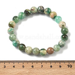 Natürliche grüne Jaspis-Rundperlen-Stretcharmbänder für Damen&nbsp;BJEW-F535-02B