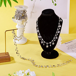 Плоские круглые звенья ручной работы со стразами длиной 3 м.&nbsp;CHC-TA0001-36