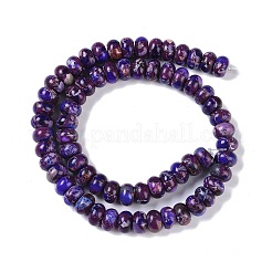 染色合成インペリアルジャスパービーズ連売り  ロンデル  ダークスレートブルー  10x6mm  穴：1.5mm  約68個/連  15.75''（40センチメートル）&nbsp;G-P529-E01-A02