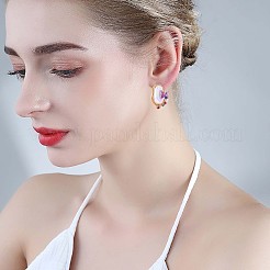Pendientes de perlas de concha con mariposa acrílica&nbsp;JE973A