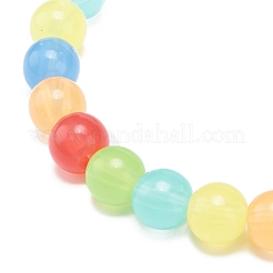 Bracelet extensible en perles rondes en acrylique imitation jade pour femme&nbsp;BJEW-JB08721-01