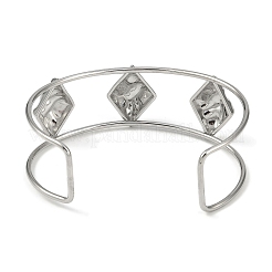 Bracelets manchettes ouverts texturés larges en acier inoxydable 304 anti-ternissement&nbsp;BJEW-Q348-05P-13