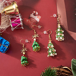 2 пара стеклянных висячих серег 2 стилей&nbsp;EJEW-TA00700