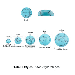 Cabochons turchese sintetico&nbsp;TURQ-SC0001-03