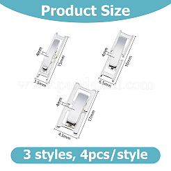12 Stück 3 Stile umweltfreundliche Messing-Uhrenarmbandverschlüsse&nbsp;KK-DC0004-67