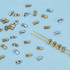 2 нити 2-х цветных гальванизированных синтетических немагнитных гематитовых бусин G-NB0005-39