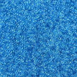 MIYUKIラウンドロカイユビーズ  日本製シードビーズ  15/0  （rr148d）透明なダークアクア  15/0  1.5mm  穴：0.7mm  約250000個/ポンド&nbsp;SEED-G009-RR0148D