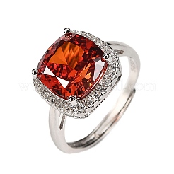 925 перстень из стерлингового серебра с паве из кубических цирконий RJEW-C138-01A-01