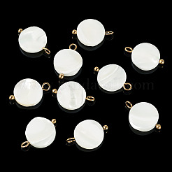 10 pendentif disque en coquillage naturel&nbsp;STAS-TA0006-28