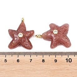 Natürliche Erdbeer-Quarz-Anhänger&nbsp;G-H353-01G-04