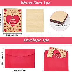 Деревянные поздравительные открытки на день рождения&nbsp;DIY-CP0011-91E