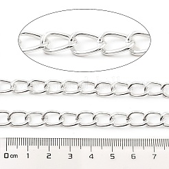 酸化アルミニウムカーブチェーン  溶接されていない  スプールで  プラチナ  11x7.5x1.5mm  約98.43フィート（30m）/ロール&nbsp;CHA-D001-01P