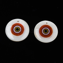 Подвески с пресноводными ракушками с принтом&nbsp;SHEL-T009-20E