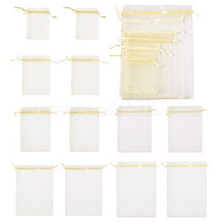 60 Stück 6 Stile Rechteck Organzabeutel Schmuck Aufbewahrungsbeutel Hochzeitsbevorzugung Party Mesh Kordelzug Geschenktüten&nbsp;OP-TA0001-09