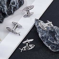 2 пара запонок из нержавеющей стали AJEW-FH0006-22P