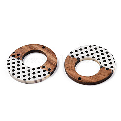 Pendentifs en résine opaque imprimée et bois de noyer&nbsp;RESI-TAC0017-67