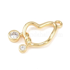 Латунные микропаве прозрачные подвески с фианитом&nbsp;KK-G545-06G