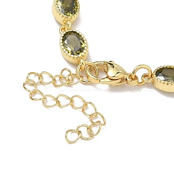 Ovale Messingarmbänder mit Zirkonia-Pavé für Damen&nbsp;BJEW-P385-02G-07
