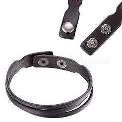 1шт кожаный шнур браслеты-кнопки BJEW-CL0001-01