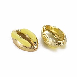 合金エナメルビーズ  カウリーシェルシェイプ  ライトゴールド  きいろ  16.5x10x4.5mm  穴：1.2mm&nbsp;PALLOY-T065-25K