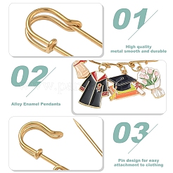 2 broche épingle de sûreté en alliage émaillé avec breloque tulipe et pendentif remise de diplôme&nbsp;JEWB-YW00003