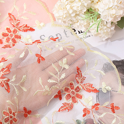 Кружевная ткань с цветочным узором и вышивкой из полиэстера&nbsp;DIY-WH0888-199B