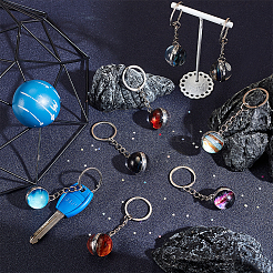 8шт брелок из сплава платинового тона 8 цвета KEYC-OC0001-33