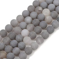 Натуральный druzy агатовые бусы пряди G-NH0024-A02-8mm