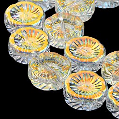 Прозрачные бусины из гальванического стекла с цветным покрытием ab&nbsp;EGLA-G037-10A-AB01