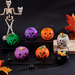 12 шт. пластиковое украшение в виде ведра для конфет на Хэллоуин&nbsp;DJEW-WH0028-008