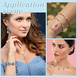 50 шт. подвесных украшений из гальванического стекла 5 цветов&nbsp;HJEW-ME00039