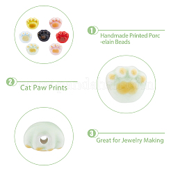 28 шт. 7-х цветные фарфоровые бусины ручной работы с принтом PORC-DC0001-03