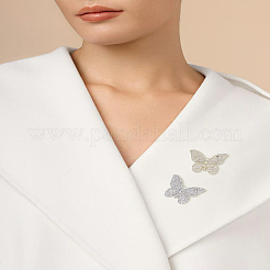 2 шт. 2-х цветные броши-бабочки из сплава для одежды рюкзака&nbsp;JEWB-LP0006-03