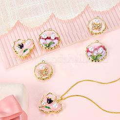 6 pz 3 stili pendenti in ottone smaltato&nbsp;KK-SZ0006-59