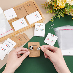 120 шт. 6 стильных пустых держателя для сережек из крафт-бумаги для демонстрации сережек DIY-PH0009-95