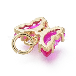 Кулон из латуни с прозрачным кубическим цирконием ZIRC-P079-B01-06