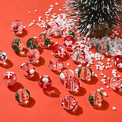 Рождественские прозрачные стеклянные эмалевые бусины&nbsp;GLAA-YW0005-06A-01