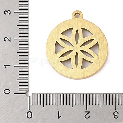 Pendentifs en strass en acier inoxydable 304 avec fleurs fraîches préservées&nbsp;STAS-S139-01G-05