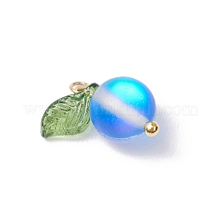 Круглые подвески из окрашенного матового синтетического лунного камня&nbsp;PALLOY-TA00253