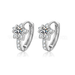 Pendientes de aro de latón con micro circonitas y cubic zirconia transparente&nbsp;WG60D93-01