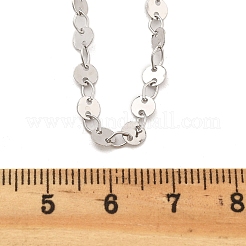 Ожерелья из латунного кабеля и плоских цепочек с пайетками для женщин NJEW-D302-44P