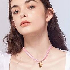 50 шт. 5-цветный вощеный шнур и лента из органзы для изготовления ожерелья&nbsp;NCOR-YW0001-02